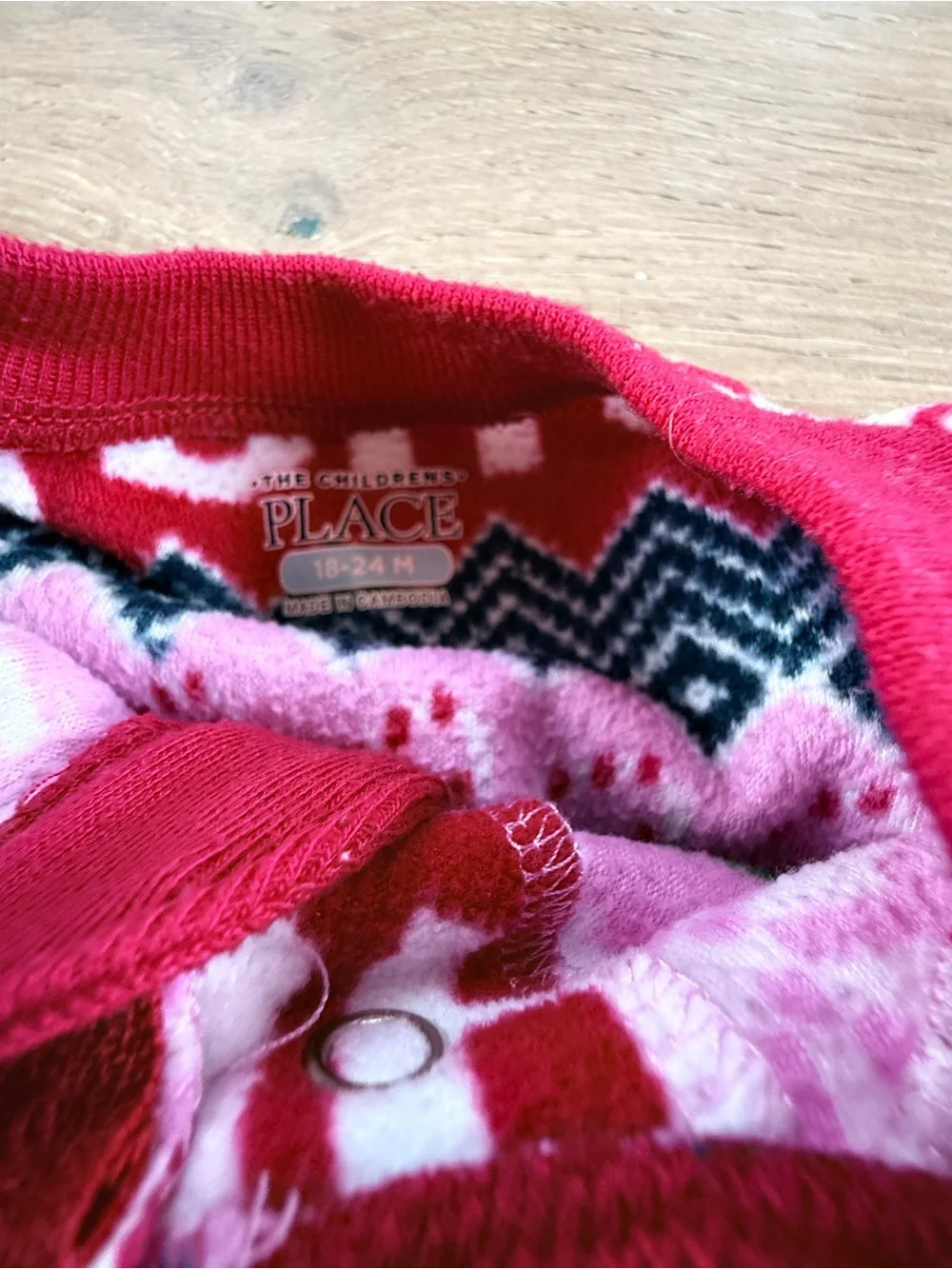 The Children's Place Holiday fleece Footed One-Piece zip up sleeper size 18-24